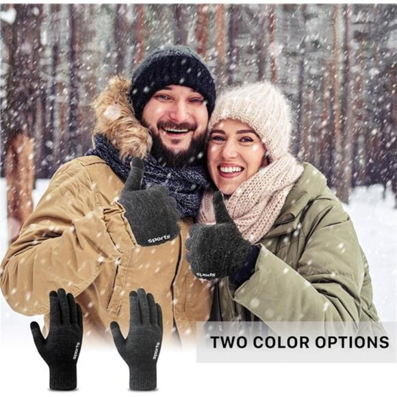Winter Gloves for Women Men Touchscreen Thermal Knit Warm Cold Weather Gloves - Picture 7 of 8